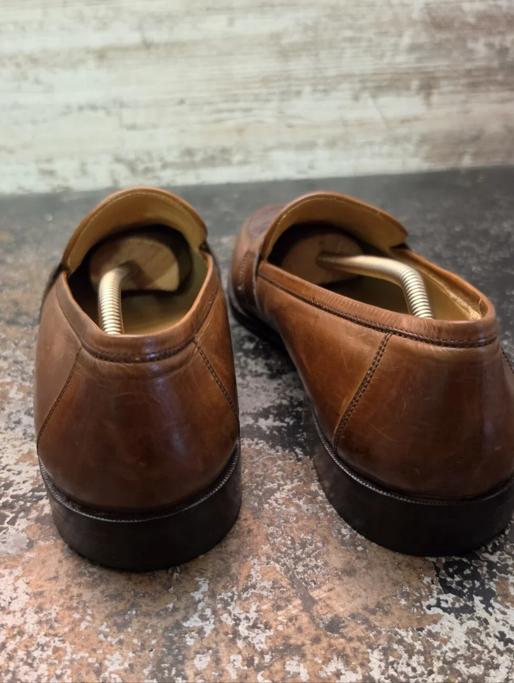 Mens Johnston & Murphy Cellini Loafers Shoes Sz 10 Used Crocodile Bit Link